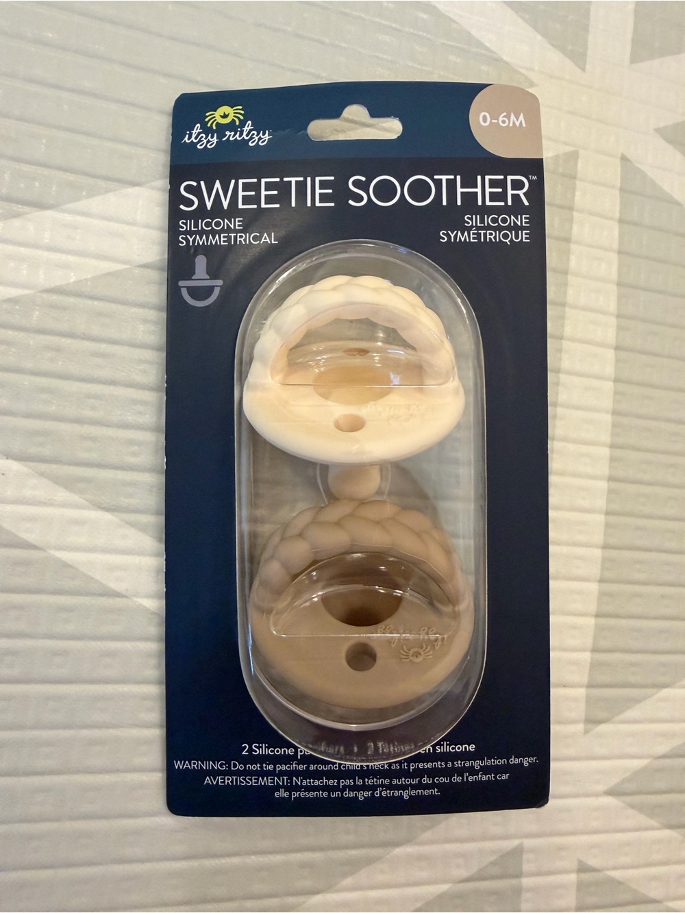 Itzy Ritzy Sweetie Soother Pacifier Duo - Cream & Tan
